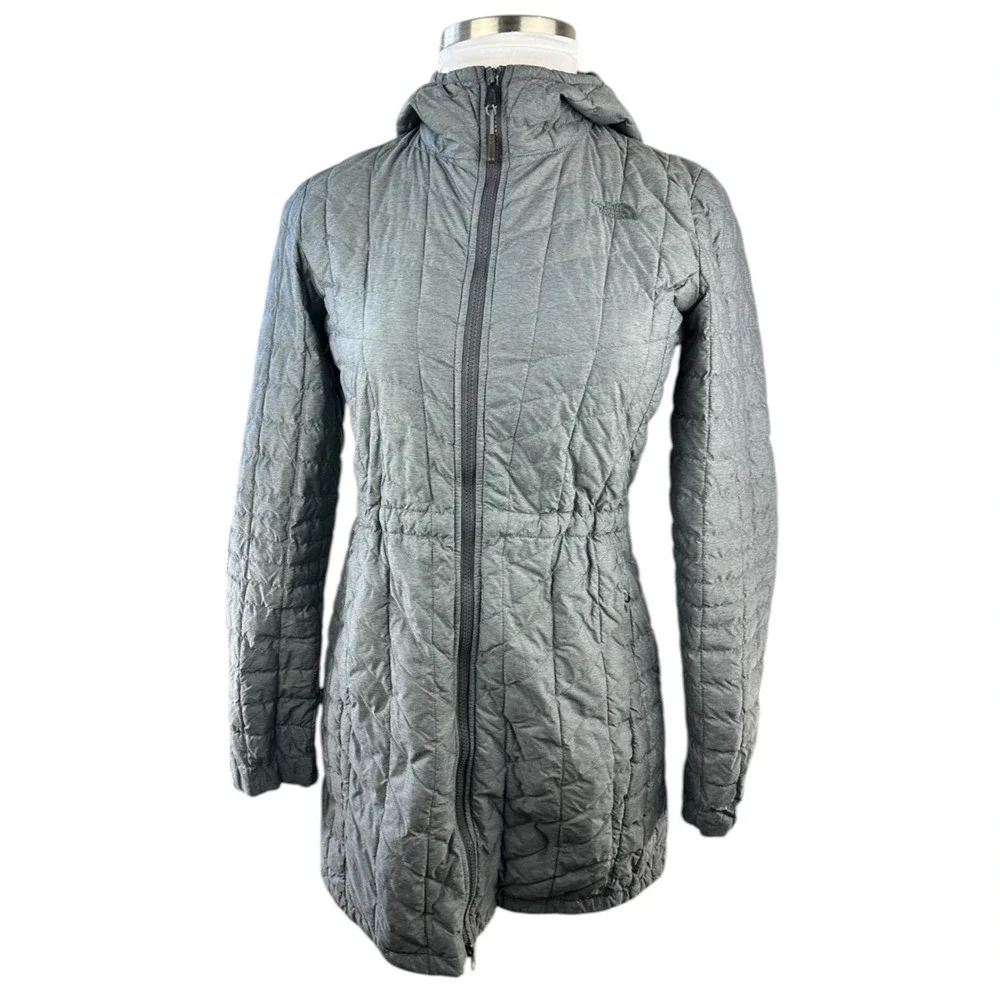 The North Face ThermoBall Parka Jacket Gray Puffer Hooded Outdoor Women's Medium - Picture 16 of 16